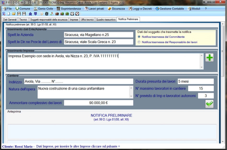 PreDoc schermata